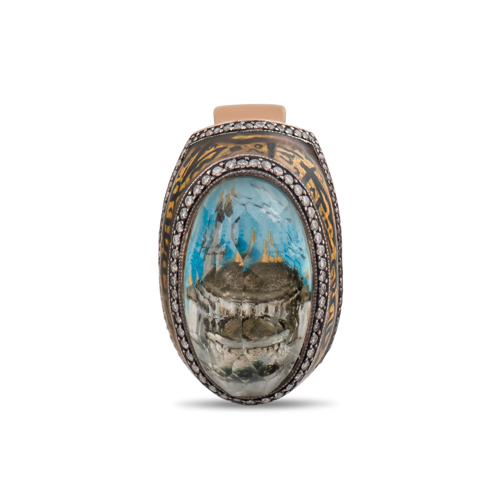 1.60 Carat Natural Diamond Mosque Design Ring – Fine Jewelry Design - Gold Stone Diamond