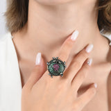 4.00 Carat Natural Diamond and Emerald Ring – Fine Jewelry Design - Gold Stone Diamond