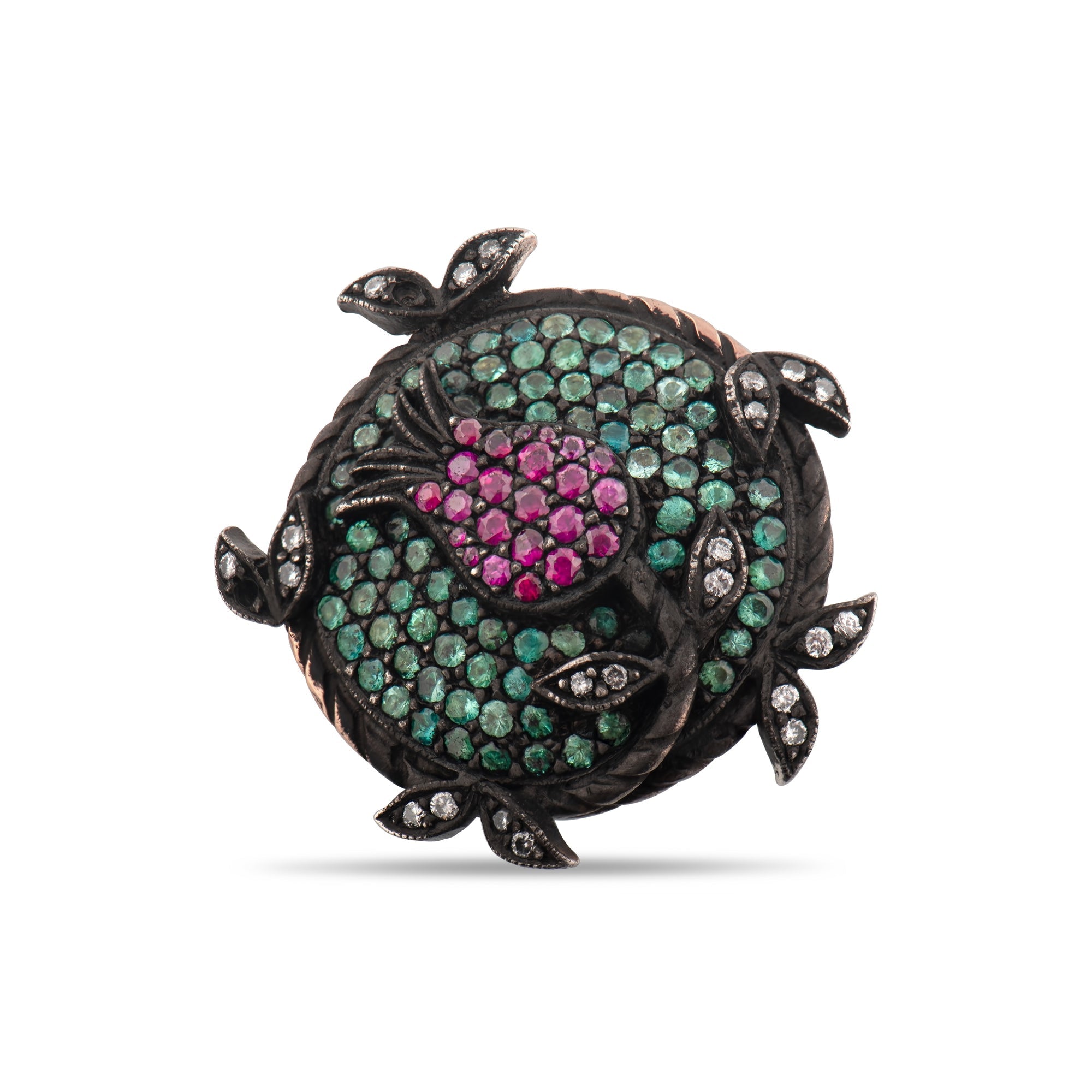 4.00 Carat Natural Diamond and Emerald Ring – Fine Jewelry Design - Gold Stone Diamond