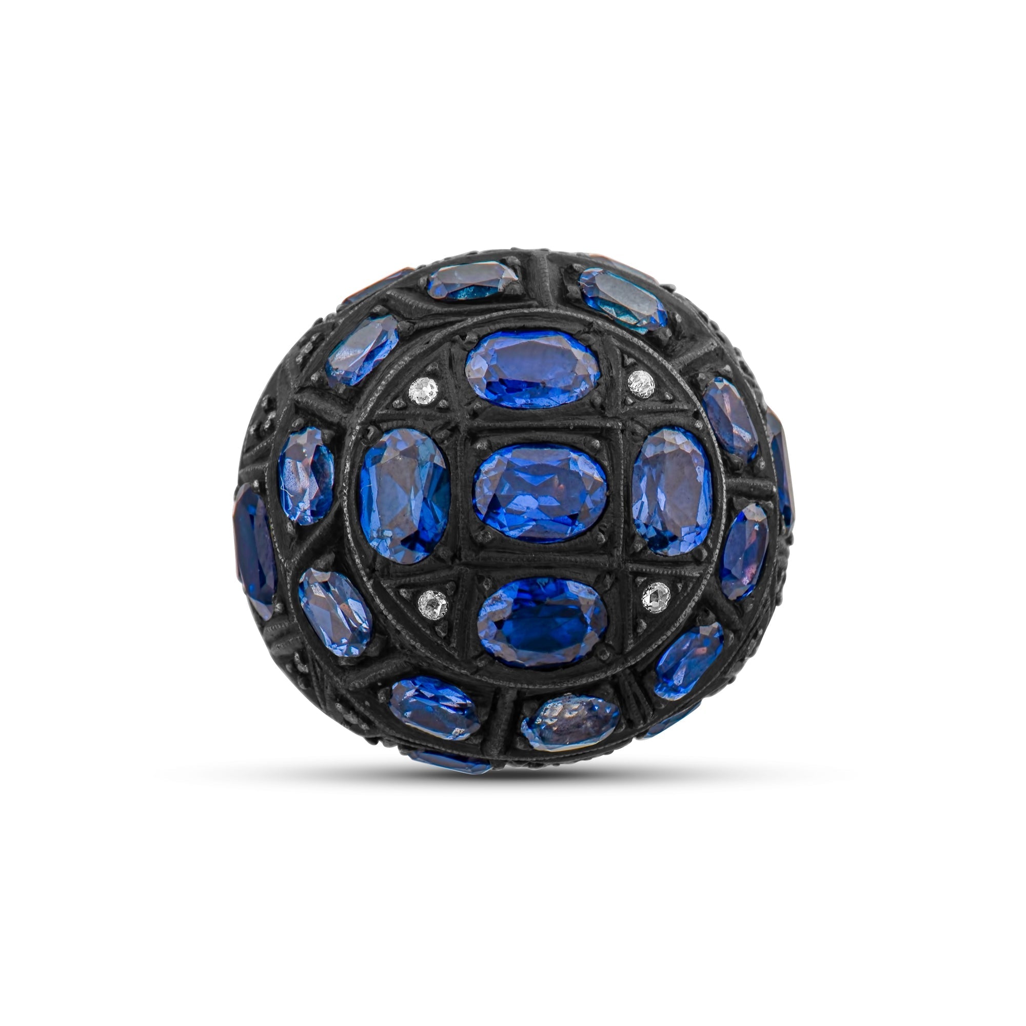 7.10 Carat Natural Diamond and Sapphire Ring – Fine Jewelry Design - Gold Stone Diamond