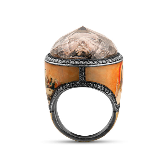 1.90 Carat Natural Diamond Jesus Christ Design Luxury Ring - Gold Stone Diamond