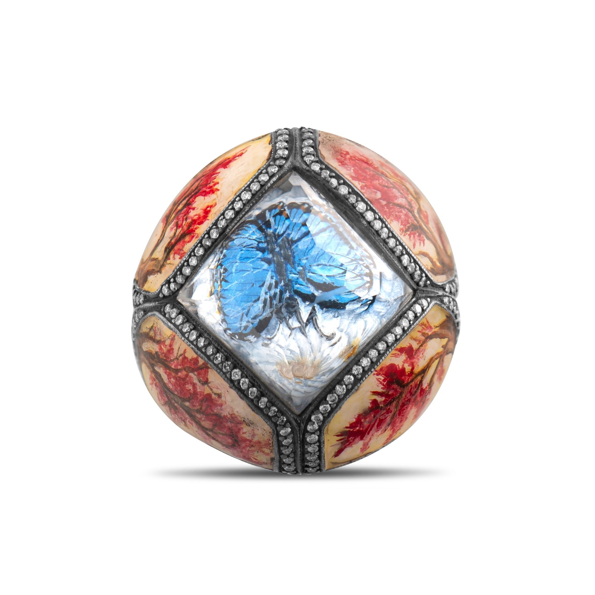 1.90 Carat Natural Diamond Butterfly Design Ring – Fine Jewelry Design - Gold Stone Diamond