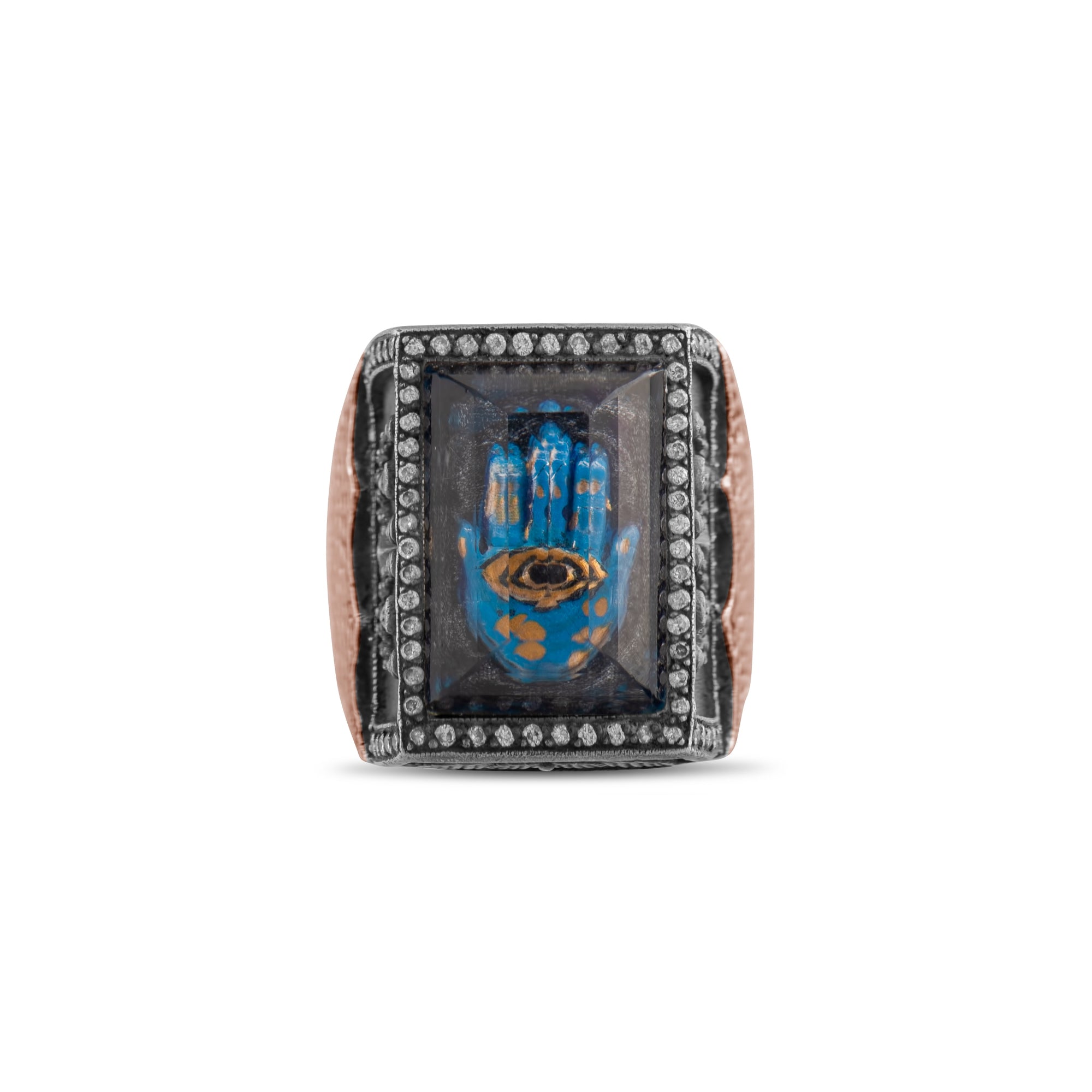 1.80 Carat Natural Diamond Hamsa Design Ring – Fine Jewelry Design - Gold Stone Diamond