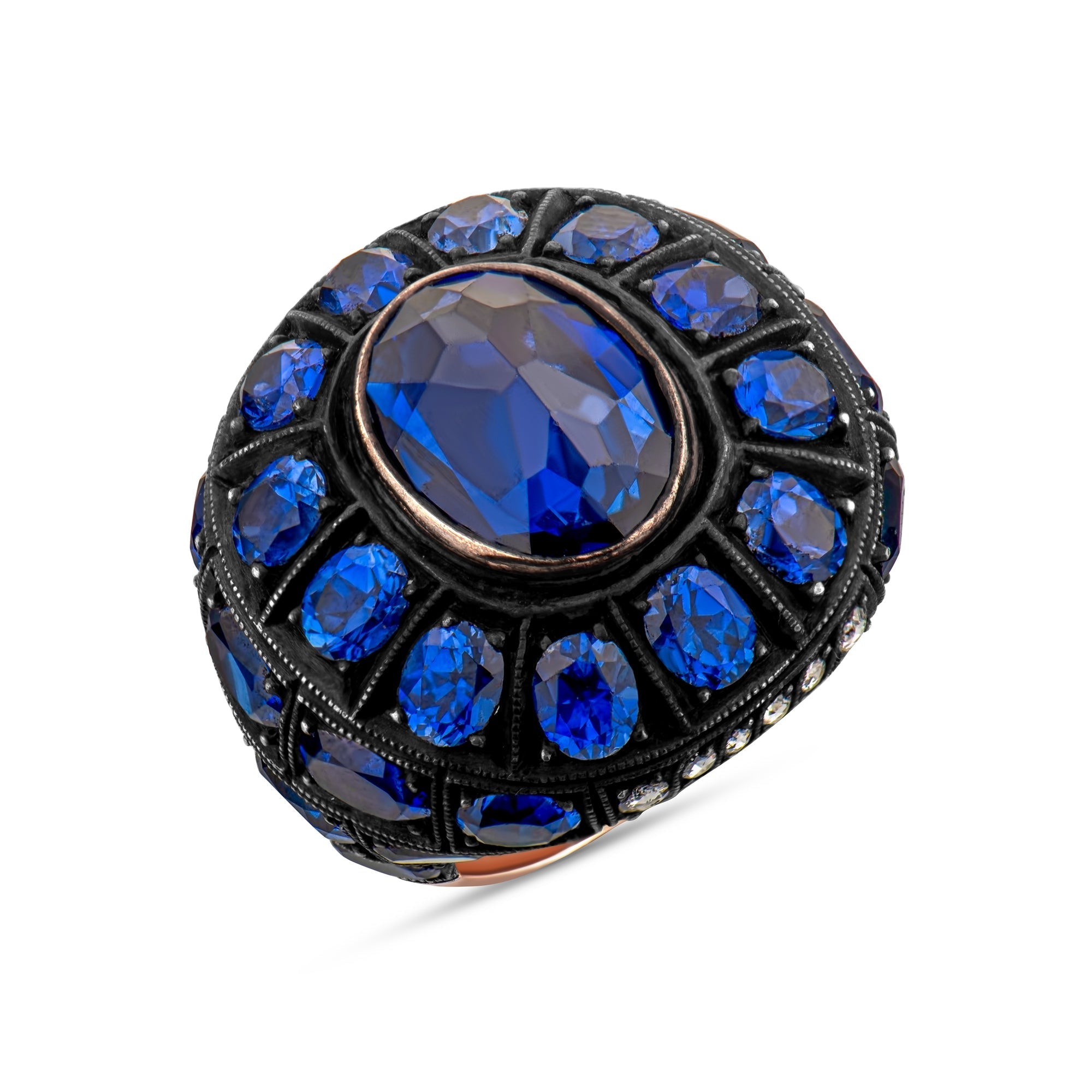 5.20 Carat Natural Diamond and Sapphire Ring – Fine Jewelry Design - Gold Stone Diamond