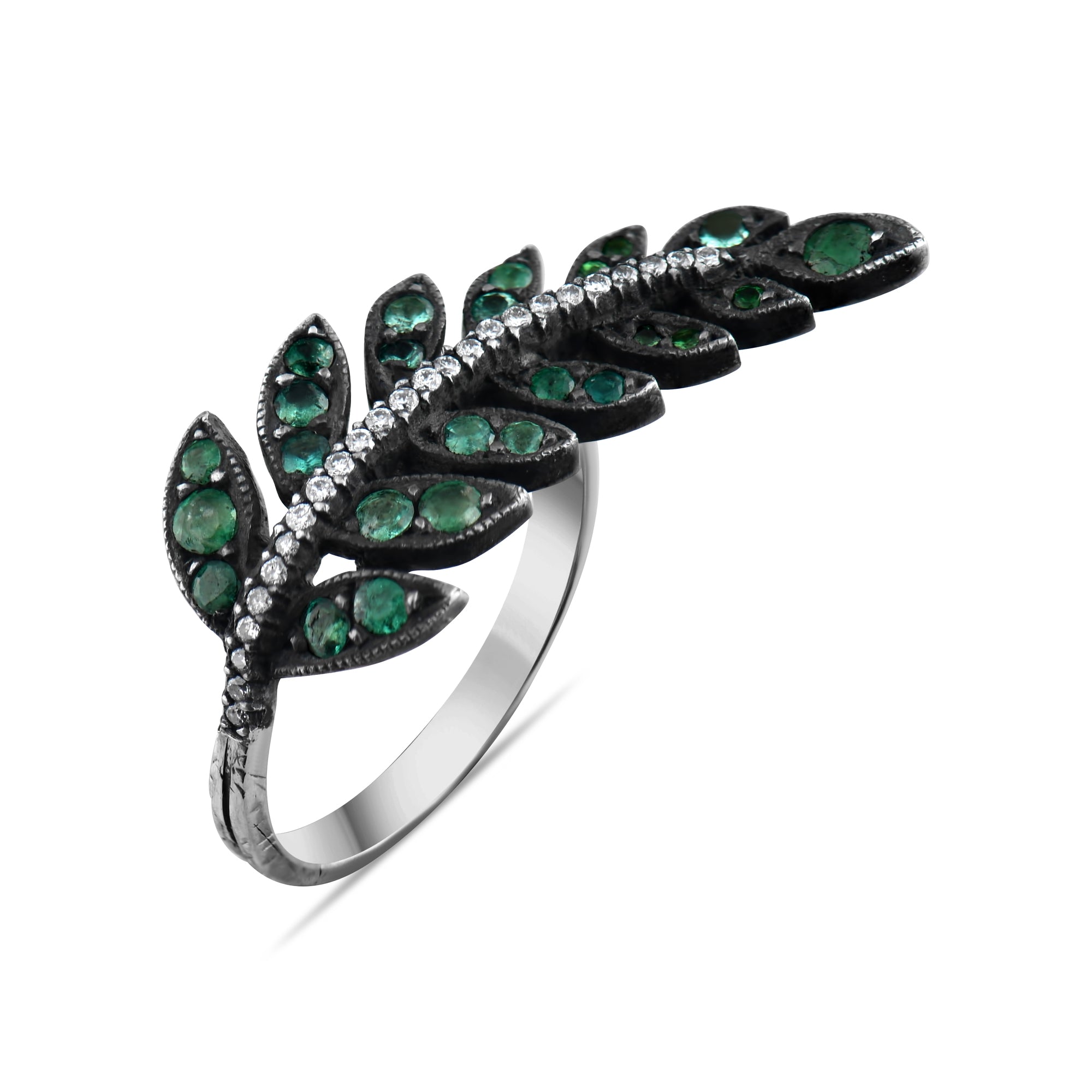 2.6 Carat Natural Diamond and Emerald Ring – Fine Jewelry Design - Gold Stone Diamond