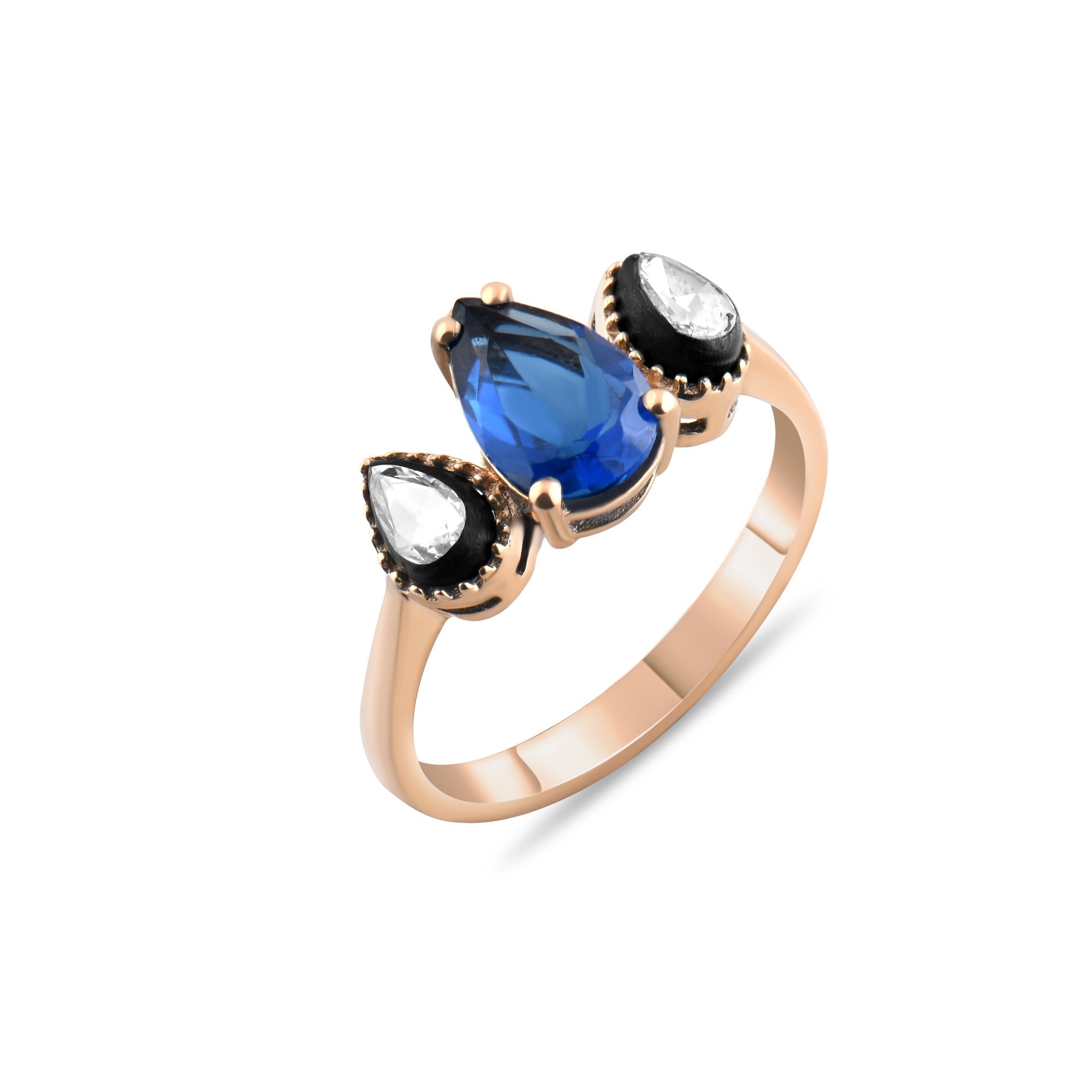 2.00 Carat Natural Diamond and Sapphire Ring – Fine Jewelry Design - Gold Stone Diamond