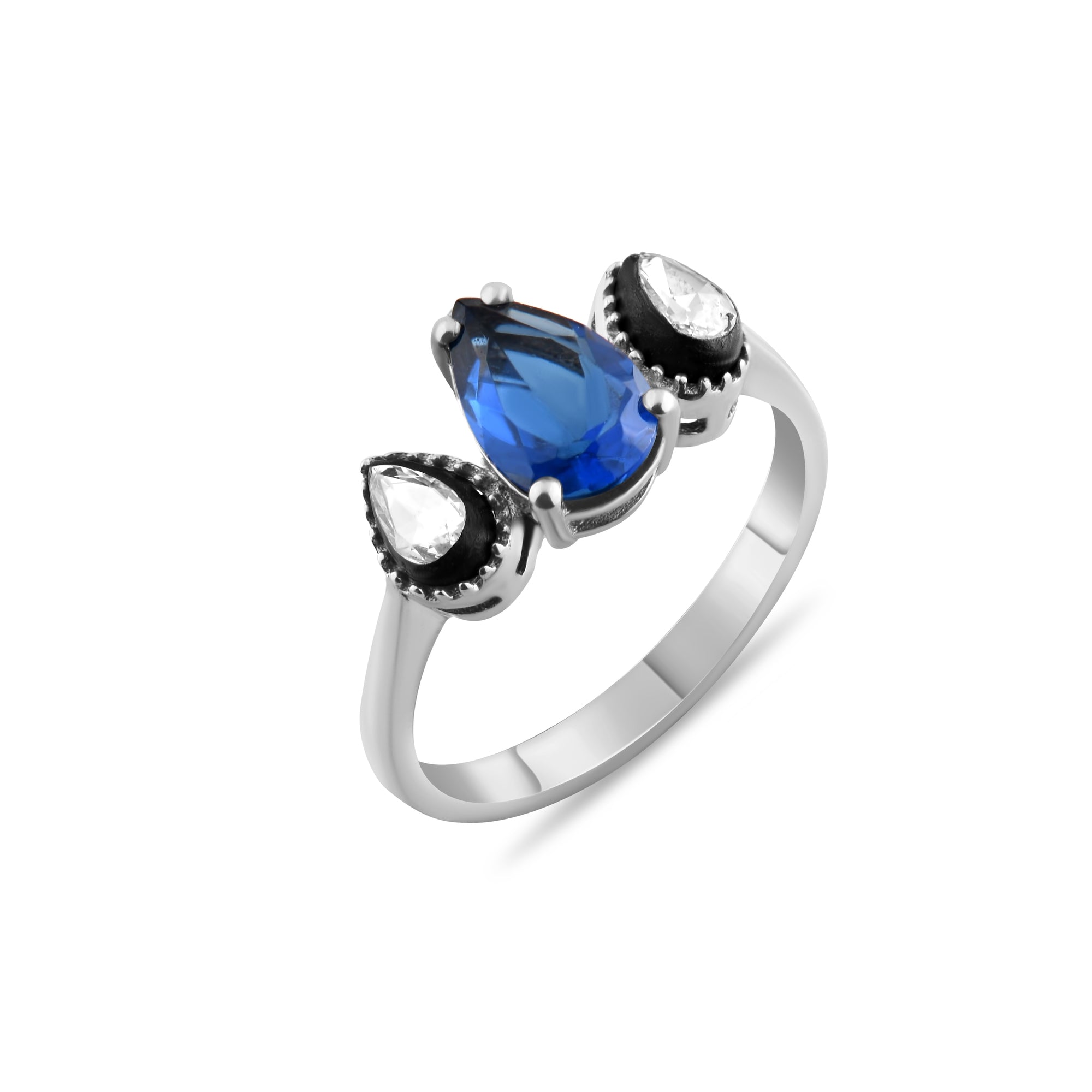 2.00 Carat Natural Diamond and Sapphire Ring – Fine Jewelry Design - Gold Stone Diamond