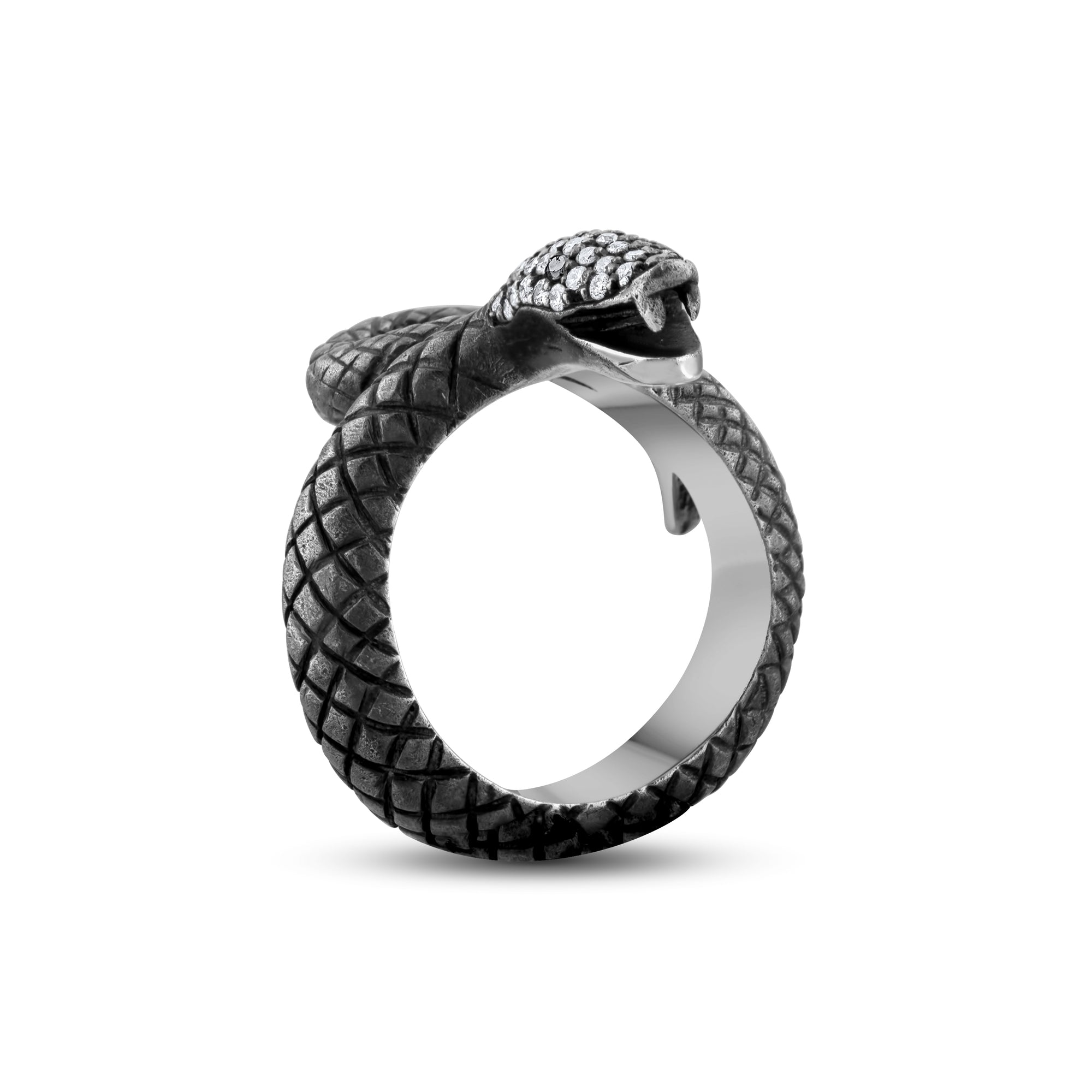 0.44 Carat Natural Diamond Snake Design Ring – Fine Jewelry Design - Gold Stone Diamond