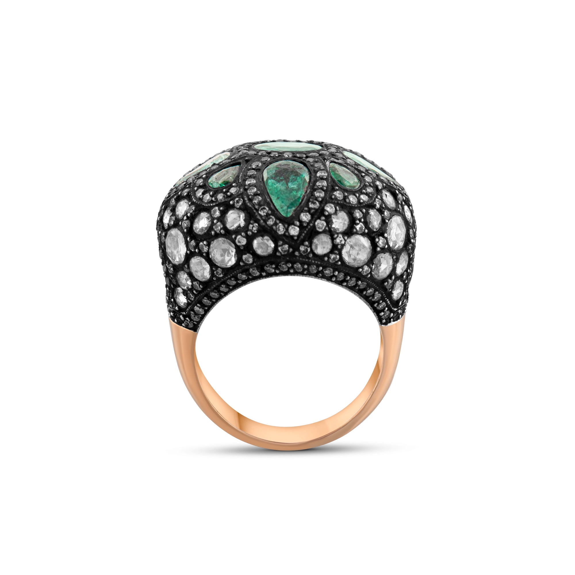 8.60 Carat Natural Diamond and Emerald Ring – Fine Jewelry Design - Gold Stone Diamond