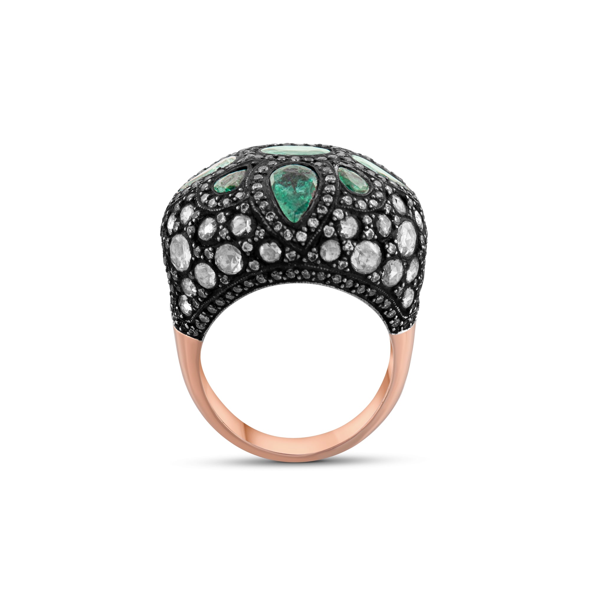8.60 Carat Natural Diamond and Emerald Ring – Fine Jewelry Design - Gold Stone Diamond