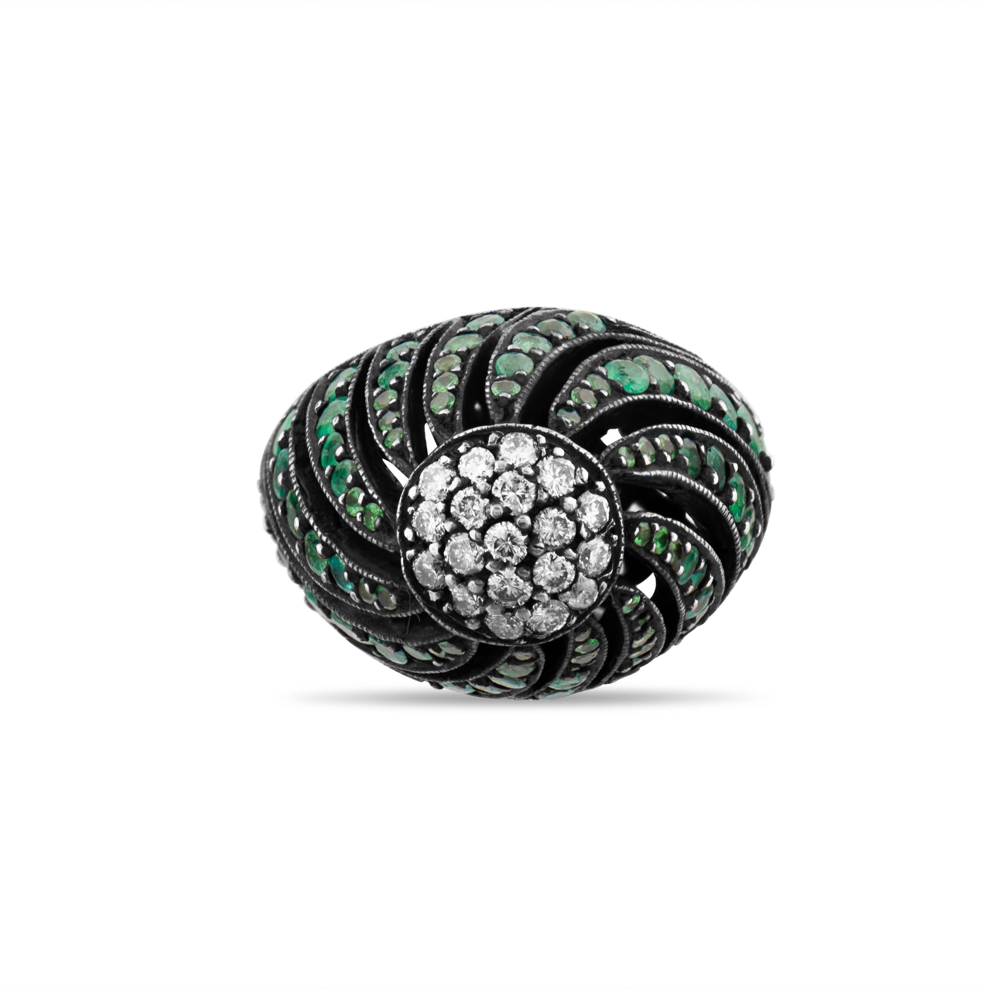 5.20 Carat Natural Diamond and Emerald Ring – Fine Jewelry Design - Gold Stone Diamond