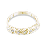 0.12 Carat Natural Seven Diamond Ring – Fine Jewelry Design - Gold Stone Diamond