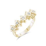 0.15 Carat Natural Five Diamond Ring – Fine Jewelry Design - Gold Stone Diamond