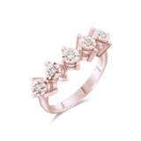 0.15 Carat Natural Five Diamond Ring – Fine Jewelry Design - Gold Stone Diamond