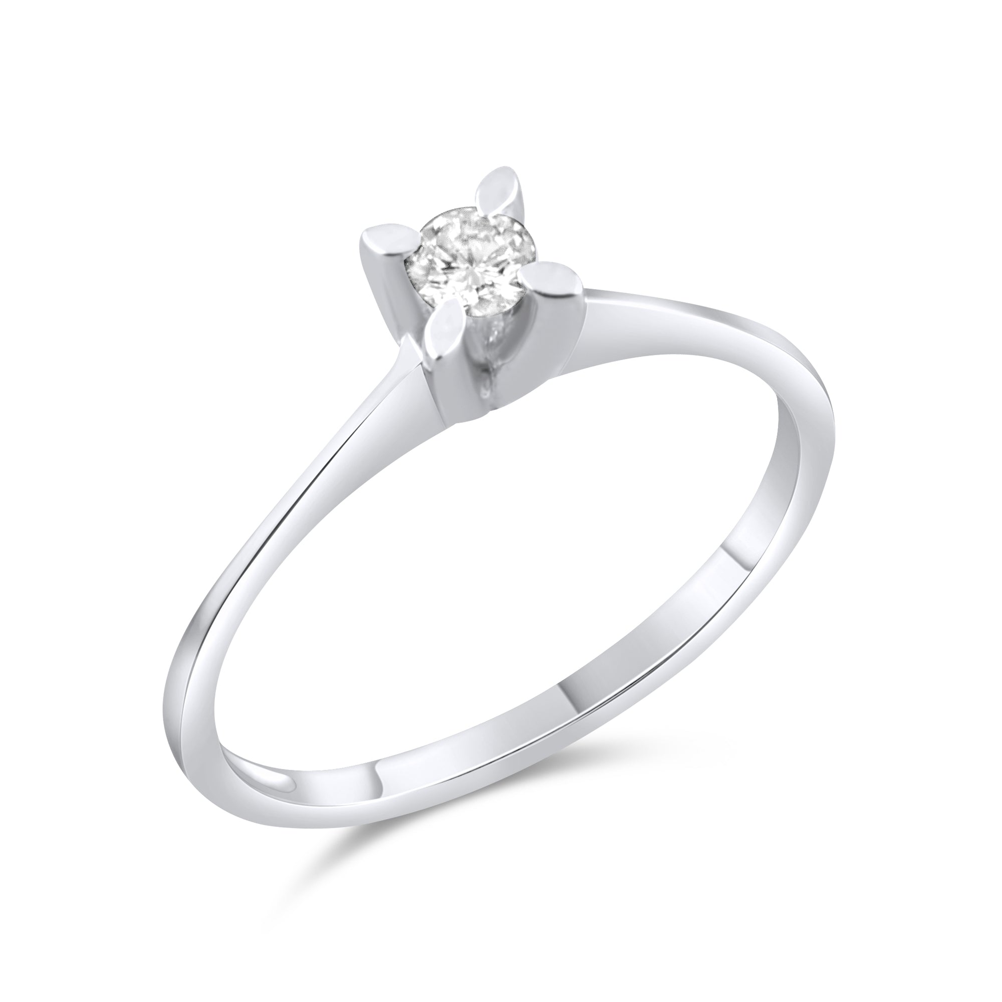 0.12 Carat Natural Diamond Solitaire Ring – Fine Jewelry Design - Gold Stone Diamond