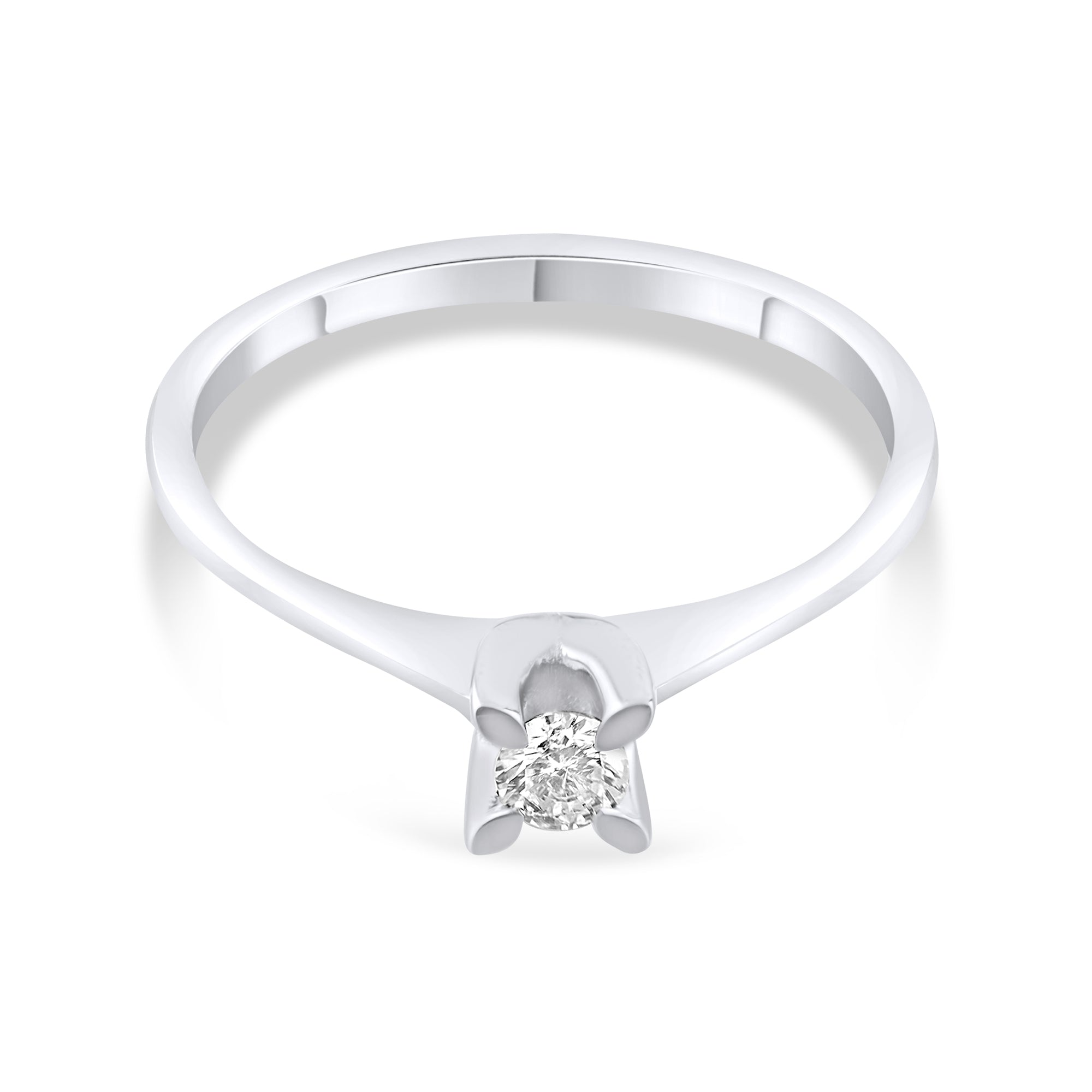 0.12 Carat Natural Diamond Solitaire Ring – Fine Jewelry Design - Gold Stone Diamond