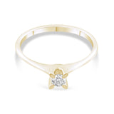 0.12 Carat Natural Diamond Solitaire Ring – Fine Jewelry Design - Gold Stone Diamond