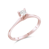 0.12 Carat Natural Diamond Solitaire Ring – Fine Jewelry Design - Gold Stone Diamond