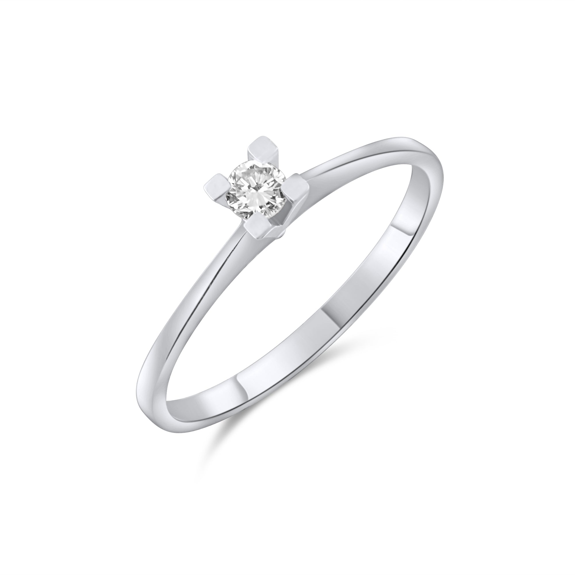 0.17 Carat Natural Diamond Solitaire Ring – Fine Jewelry Design - Gold Stone Diamond