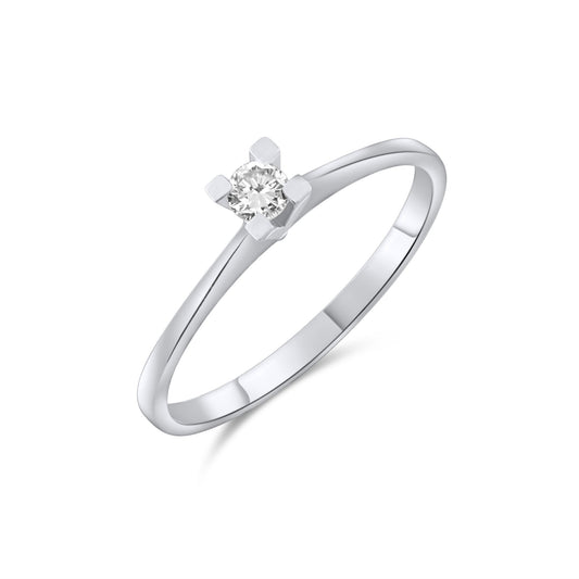 0.17 Carat Natural Diamond Solitaire Ring – Fine Jewelry Design - Gold Stone Diamond