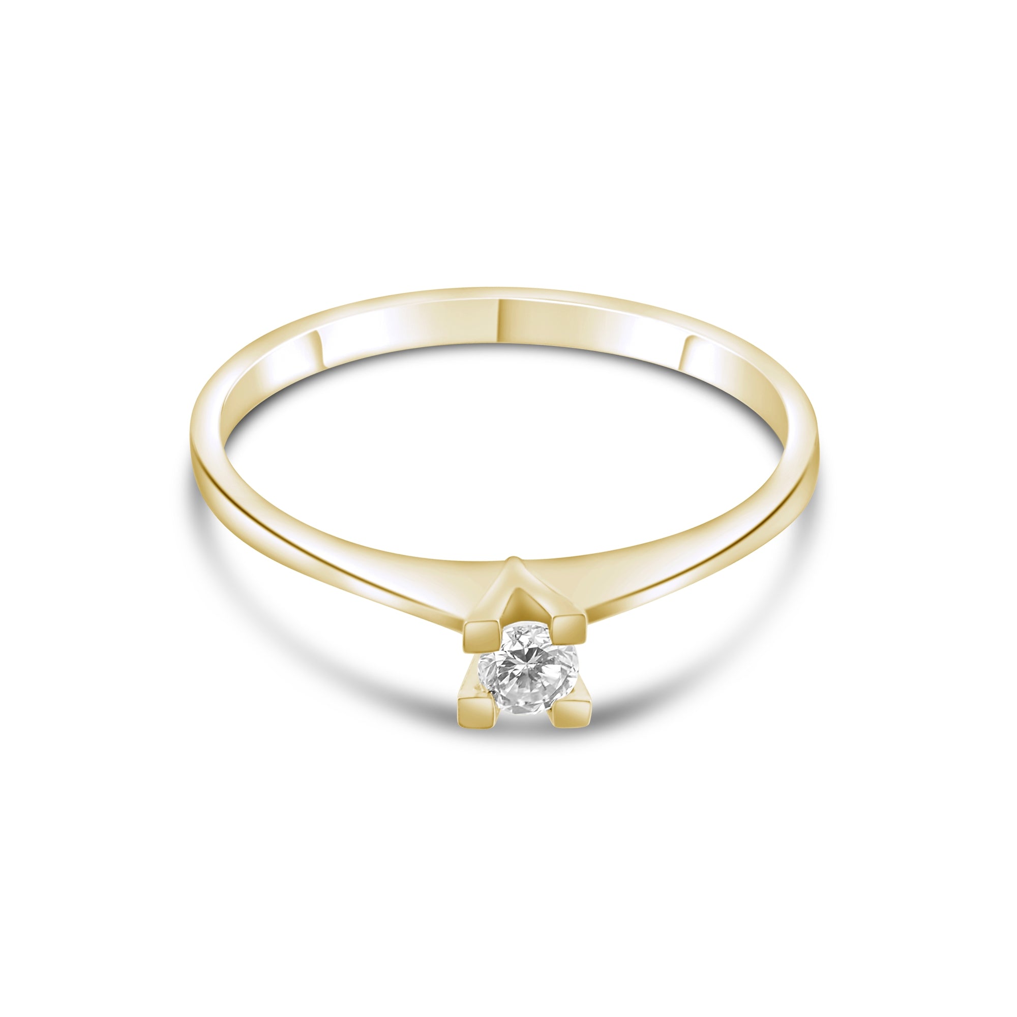 0.17 Carat Natural Diamond Solitaire Ring – Fine Jewelry Design - Gold Stone Diamond