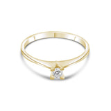 0.17 Carat Natural Diamond Solitaire Ring – Fine Jewelry Design - Gold Stone Diamond