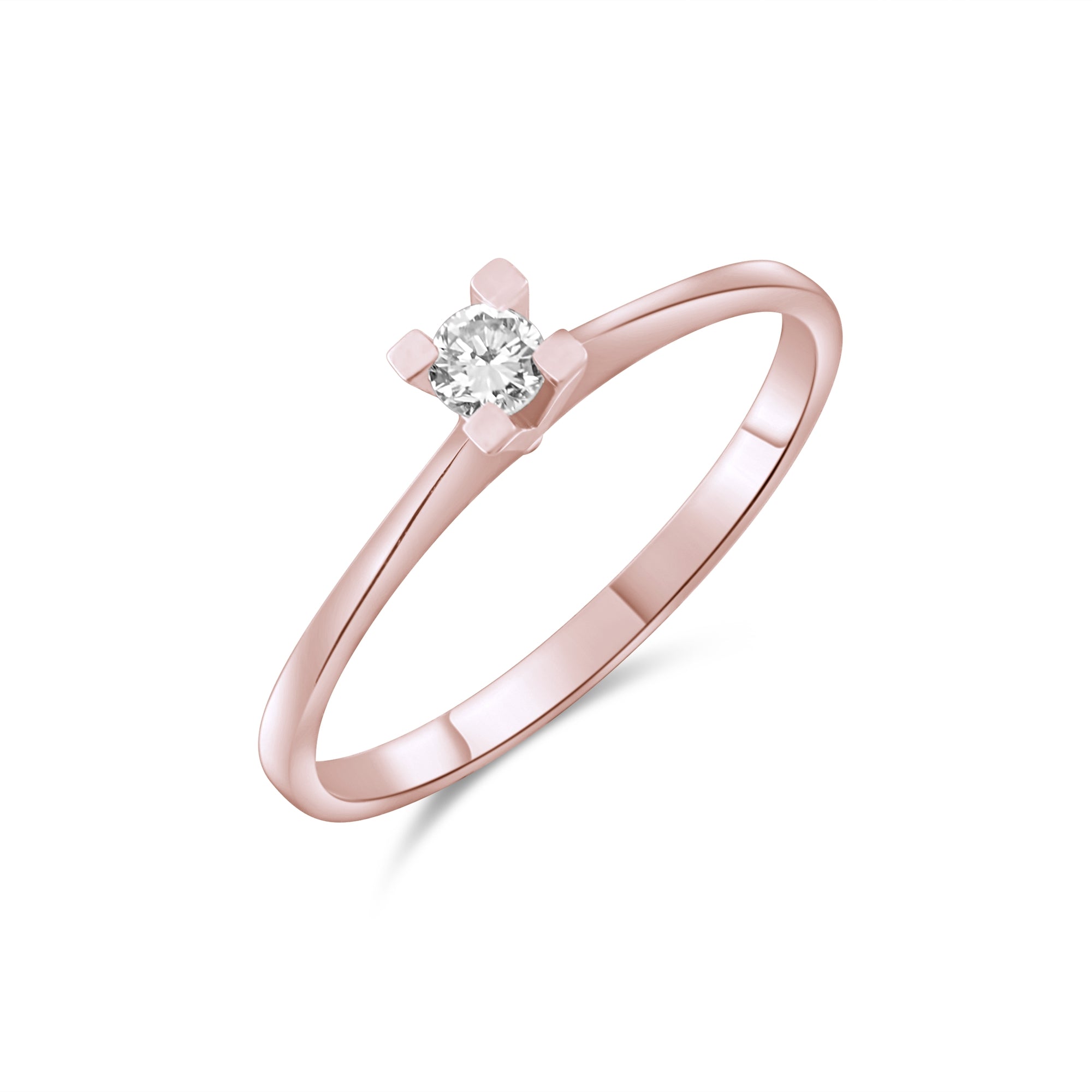 0.17 Carat Natural Diamond Solitaire Ring – Fine Jewelry Design - Gold Stone Diamond