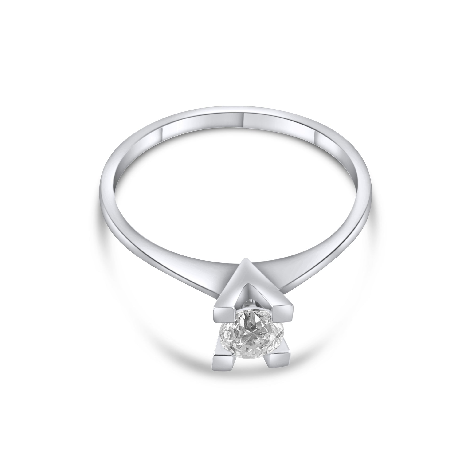 0.40 Carat Natural Diamond Solitaire Ring – Fine Jewelry Design - Gold Stone Diamond