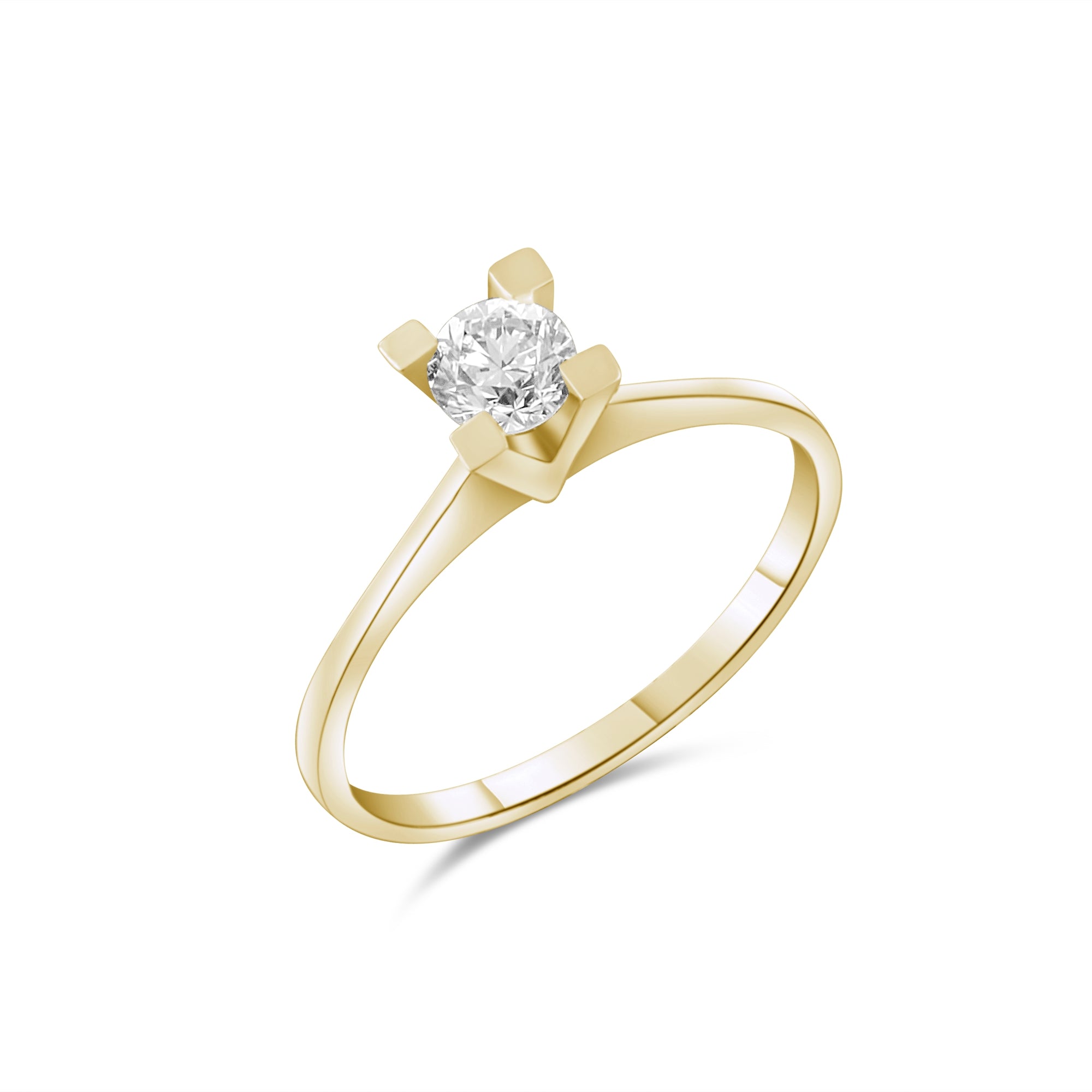 0.40 Carat Natural Diamond Solitaire Ring – Fine Jewelry Design - Gold Stone Diamond