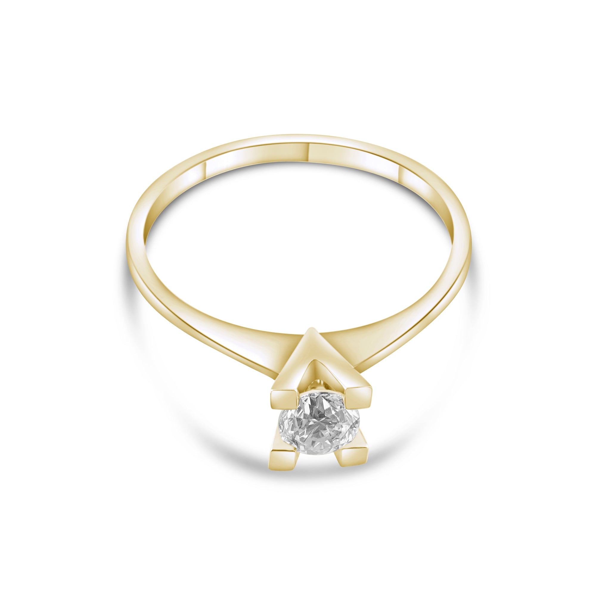 0.40 Carat Natural Diamond Solitaire Ring – Fine Jewelry Design - Gold Stone Diamond