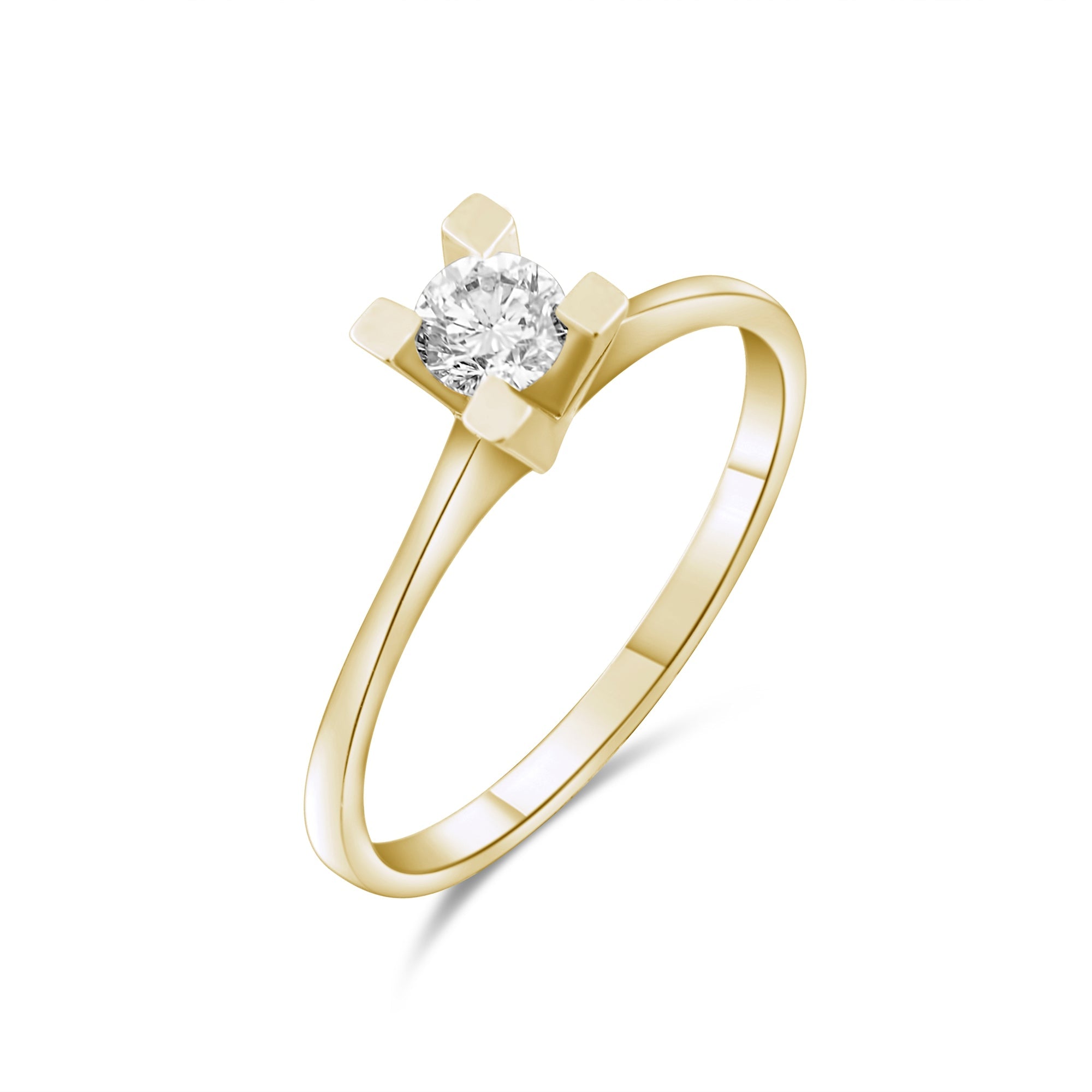0.30 Carat Natural Diamond Solitaire Ring – Fine Jewelry Design - Gold Stone Diamond
