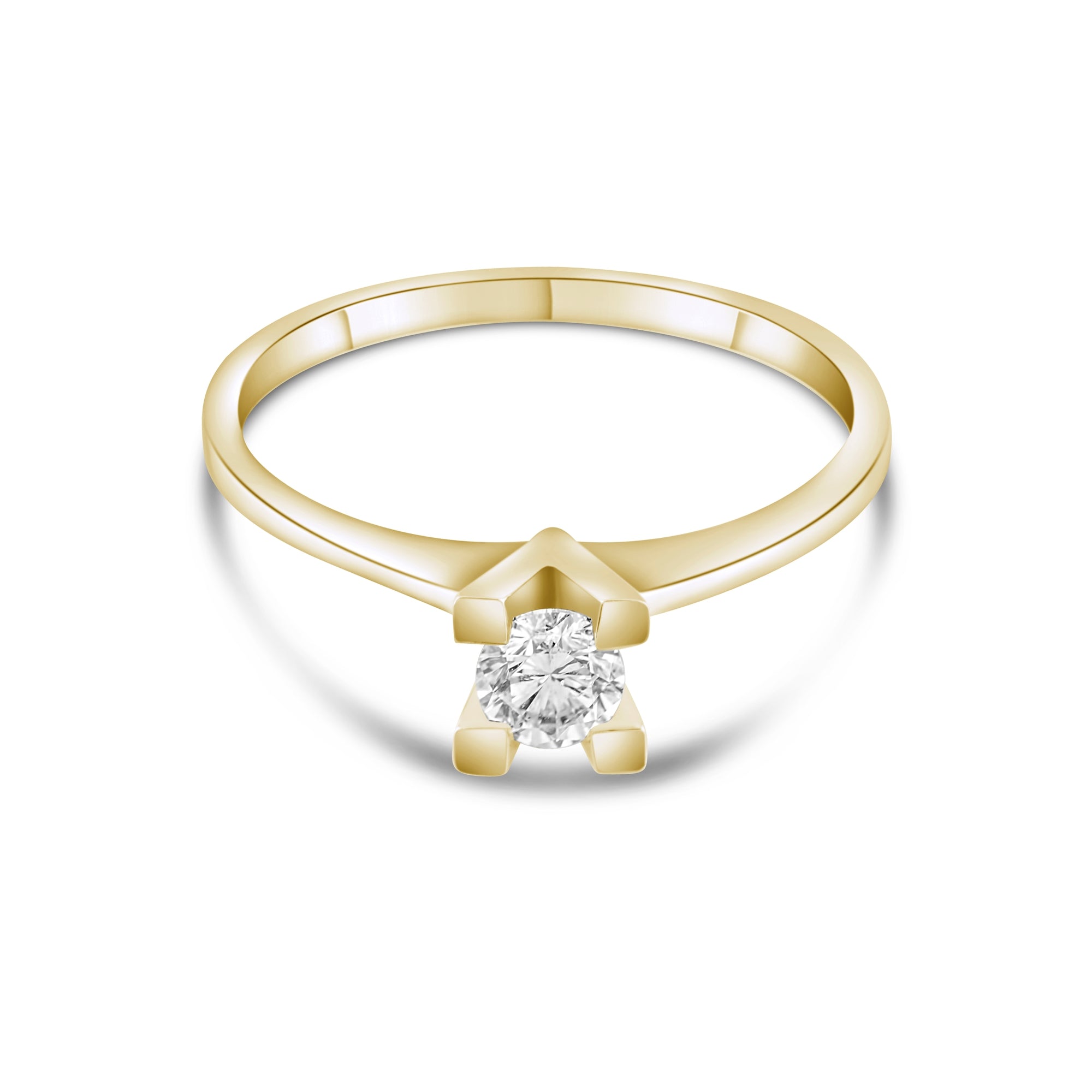 0.30 Carat Natural Diamond Solitaire Ring – Fine Jewelry Design - Gold Stone Diamond