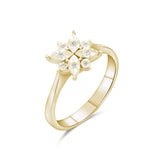 0.05 Carat Natural Diamond Snowflake Ring – Elegant Fine Jewelry Design - Gold Stone Diamond