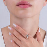 0.05 Carat Natural Diamond Snowflake Ring – Elegant Fine Jewelry Design - Gold Stone Diamond