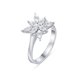 0.05 Carat Natural Diamond Snowflake Ring – Elegant Fine Jewelry Design - Gold Stone Diamond