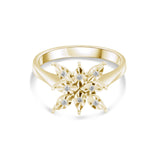 0.05 Carat Natural Diamond Snowflake Ring – Elegant Fine Jewelry Design - Gold Stone Diamond