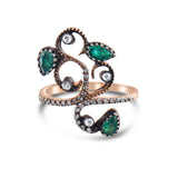 0.77 Carat Natural Diamond and Emerald Ring – Fine Jewelry Design - Gold Stone Diamond