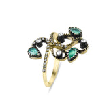 0.77 Carat Natural Diamond and Emerald Ring – Fine Jewelry Design - Gold Stone Diamond