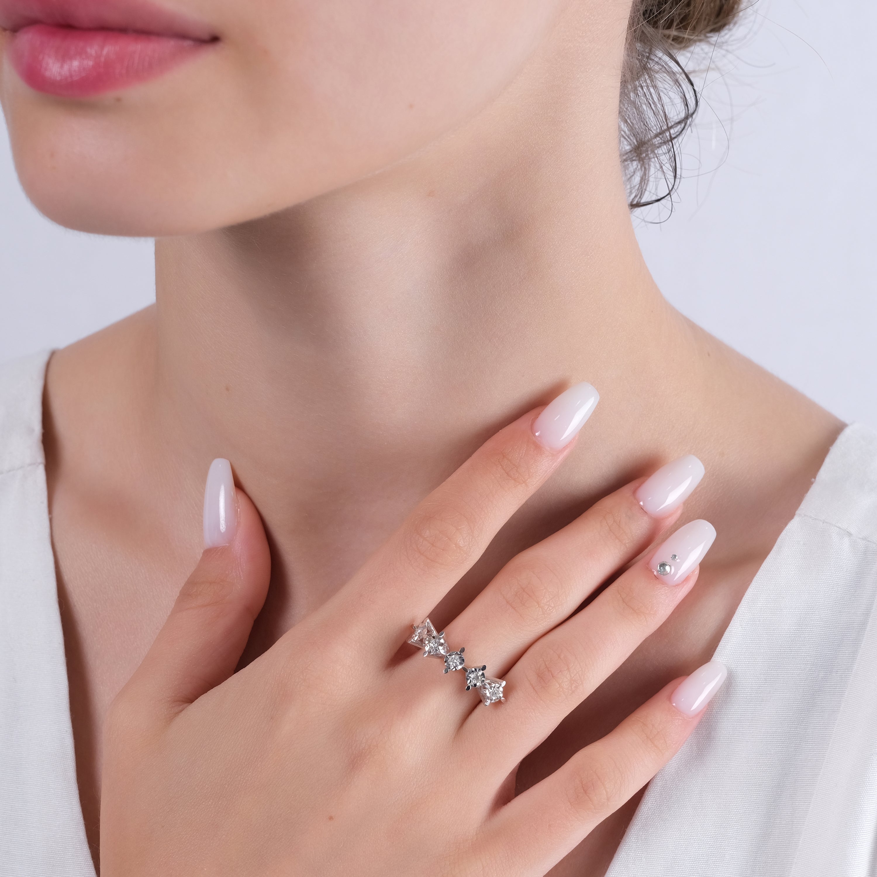 0.18 Carat Natural Diamond Ring – Fine Jewelry Design - Gold Stone Diamond