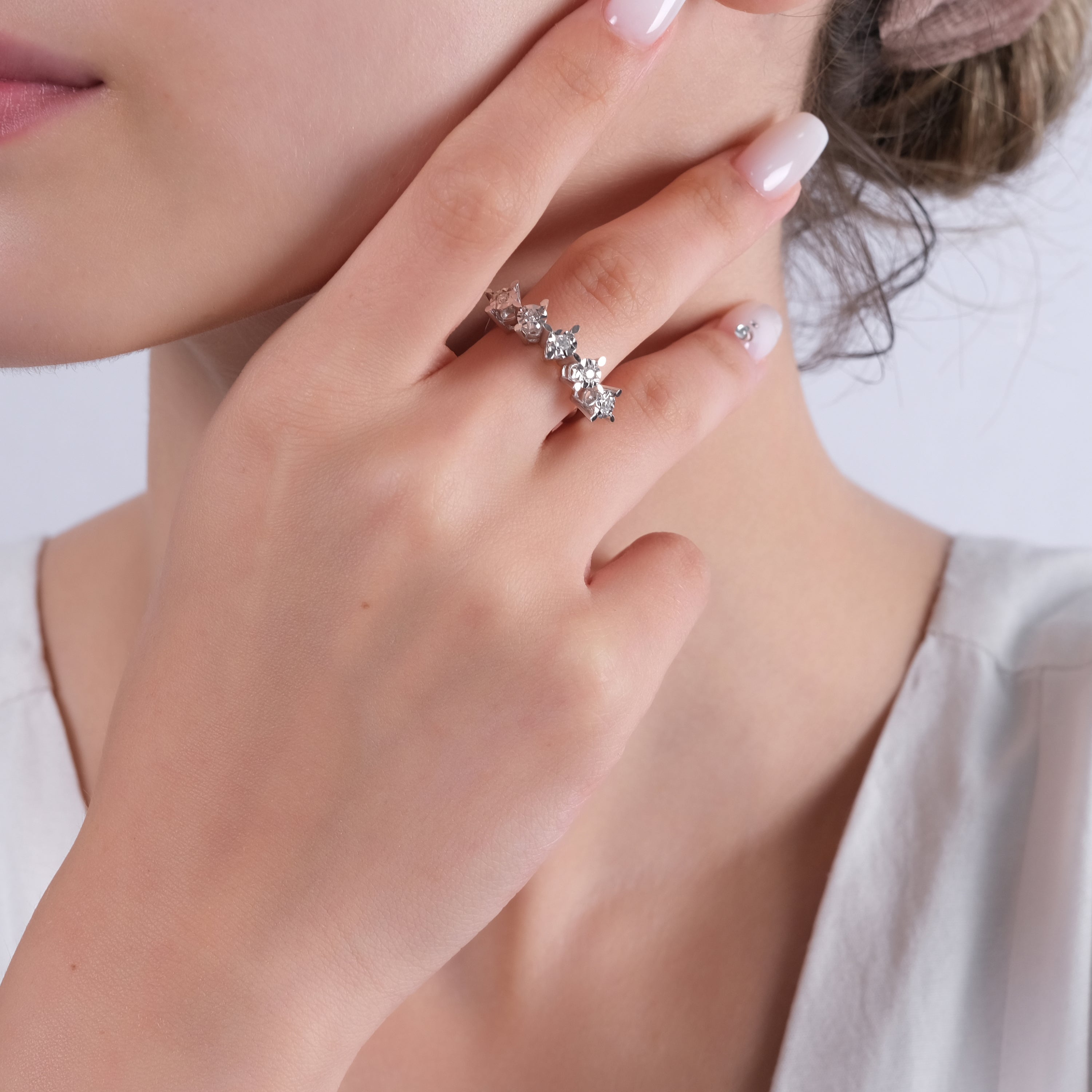 0.18 Carat Natural Diamond Ring – Fine Jewelry Design - Gold Stone Diamond