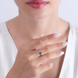 0.76 Carat Natural Blue Topaz Ring – Fine Jewelry Design - Gold Stone Diamond