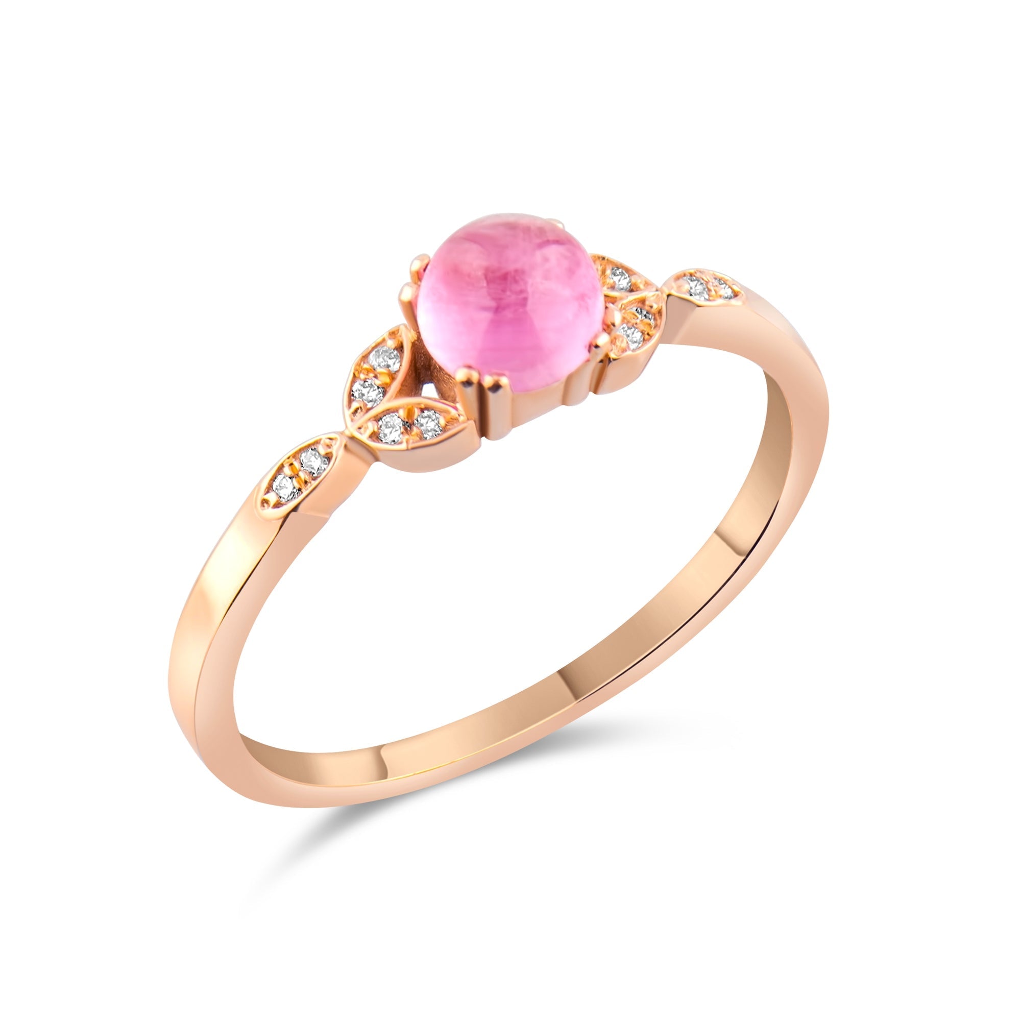 0.95 Carat Natural Diamond and Tourmaline Ring – Fine Jewelry Design - Gold Stone Diamond