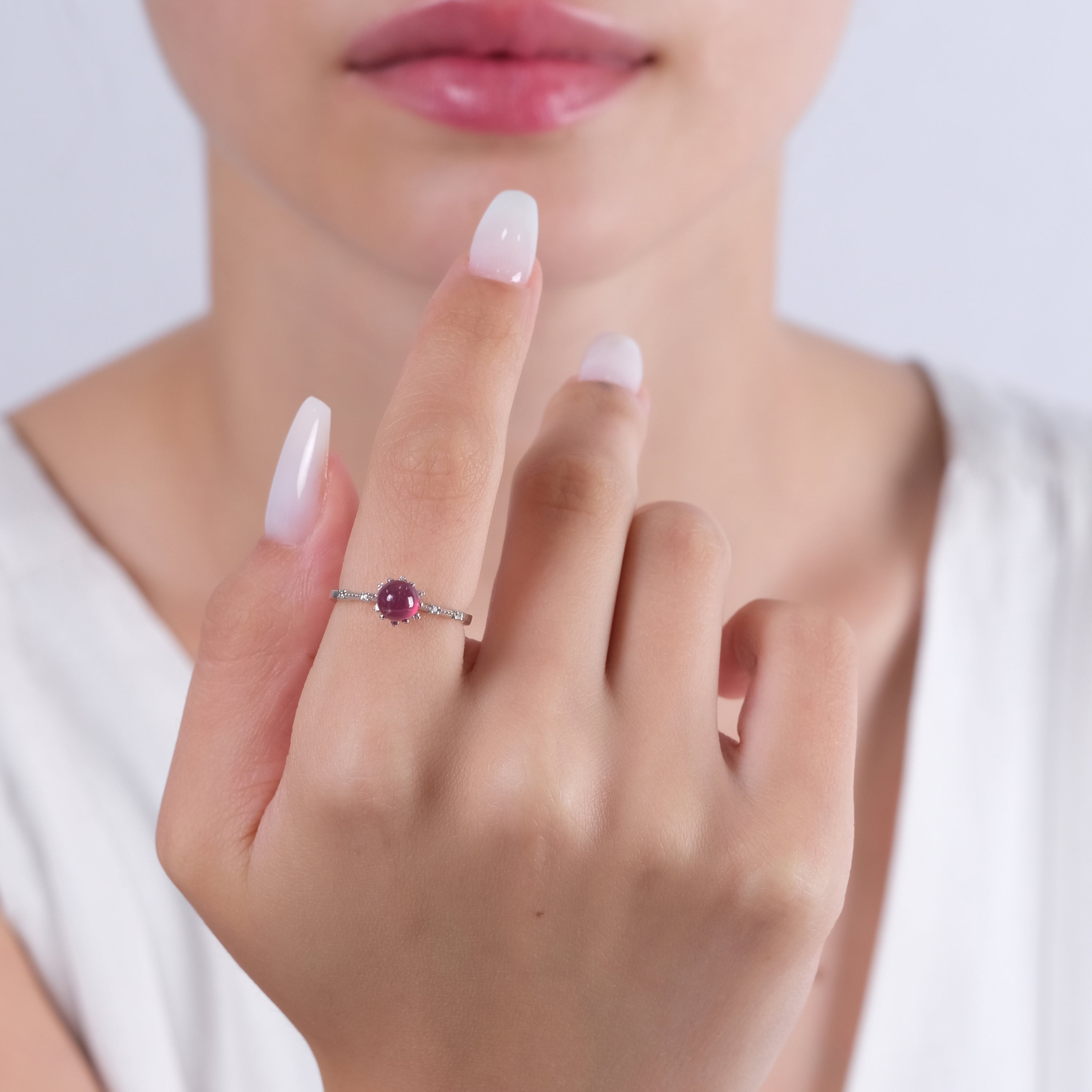 1.02 Carat Natural Diamond and Ruby Ring – Fine Jewelry Design - Gold Stone Diamond