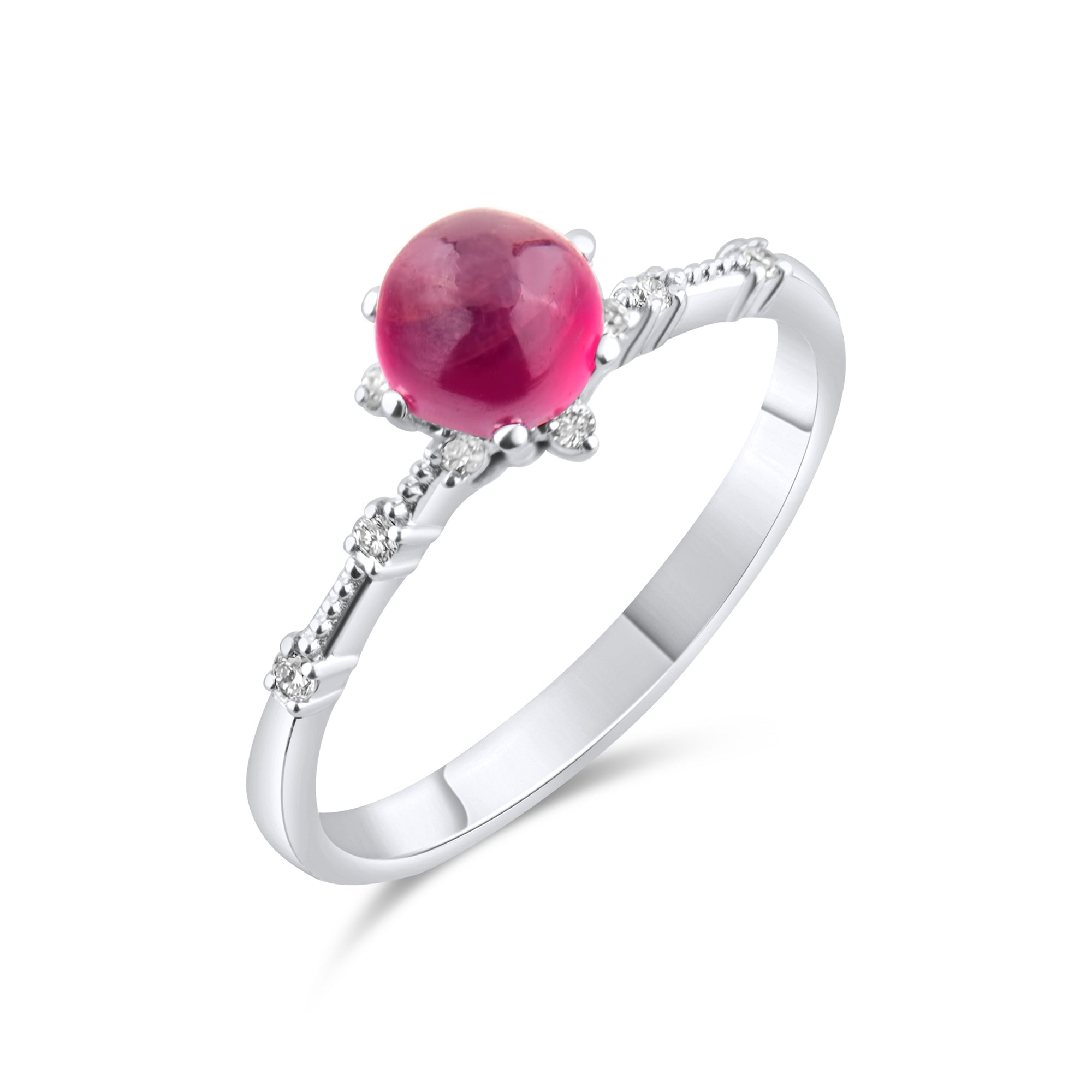 1.02 Carat Natural Diamond and Ruby Ring – Fine Jewelry Design - Gold Stone Diamond