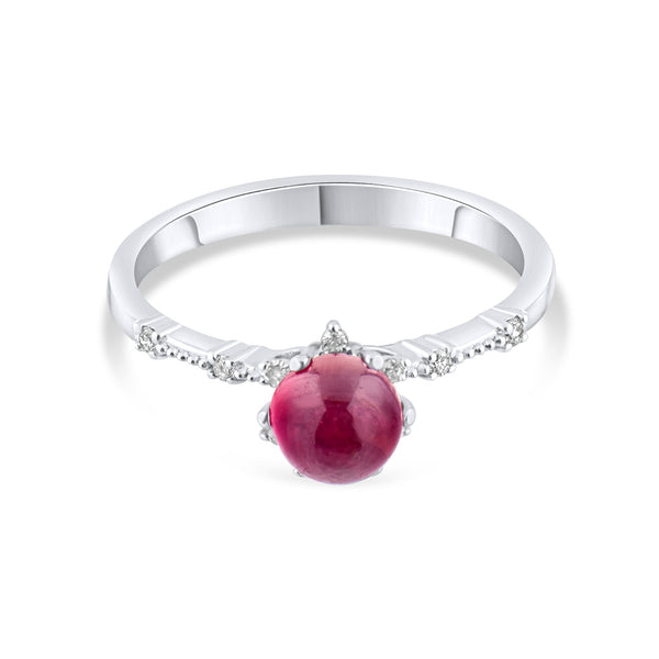 1.02 Carat Natural Diamond and Ruby Ring – Fine Jewelry Design
