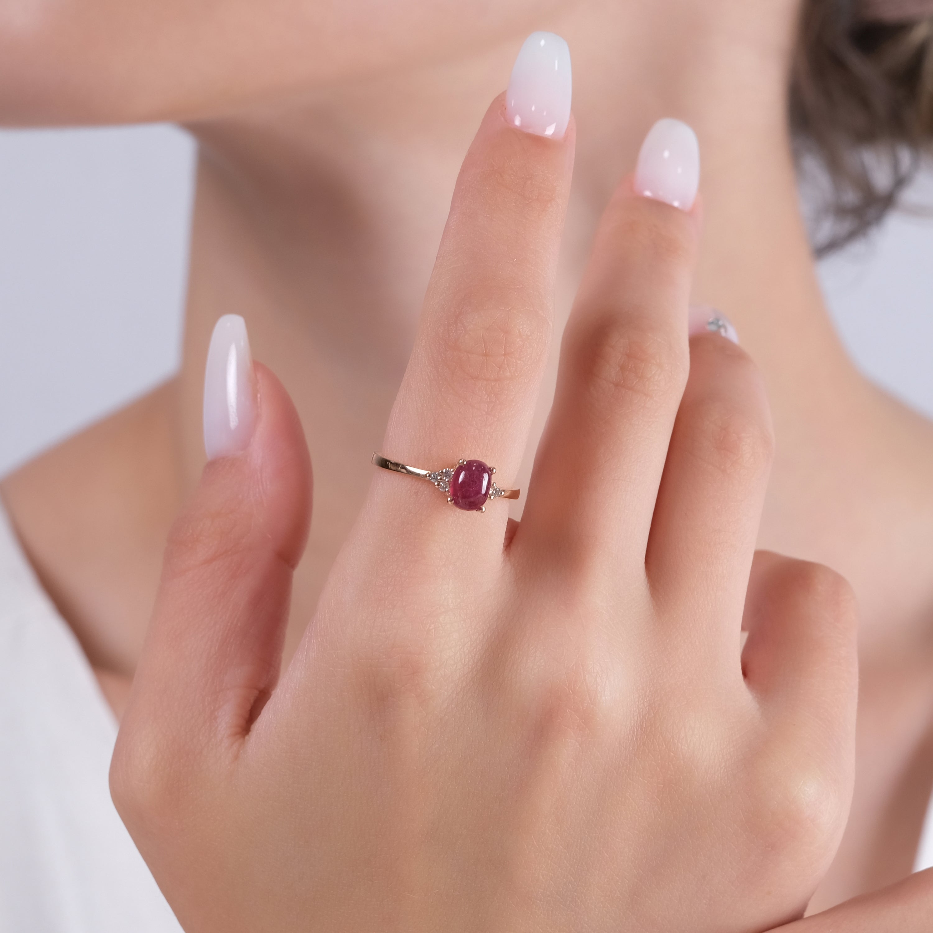 1.49 Carat Natural Diamond and Ruby Ring – Fine Jewelry Design - Gold Stone Diamond