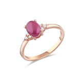 1.49 Carat Natural Diamond and Ruby Ring – Fine Jewelry Design - Gold Stone Diamond