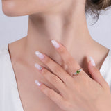 0.86 Carat Natural Diamond and Peridot Ring – Fine Jewelry Design - Gold Stone Diamond