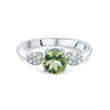 0.86 Carat Natural Diamond and Peridot Ring – Fine Jewelry Design - Gold Stone Diamond