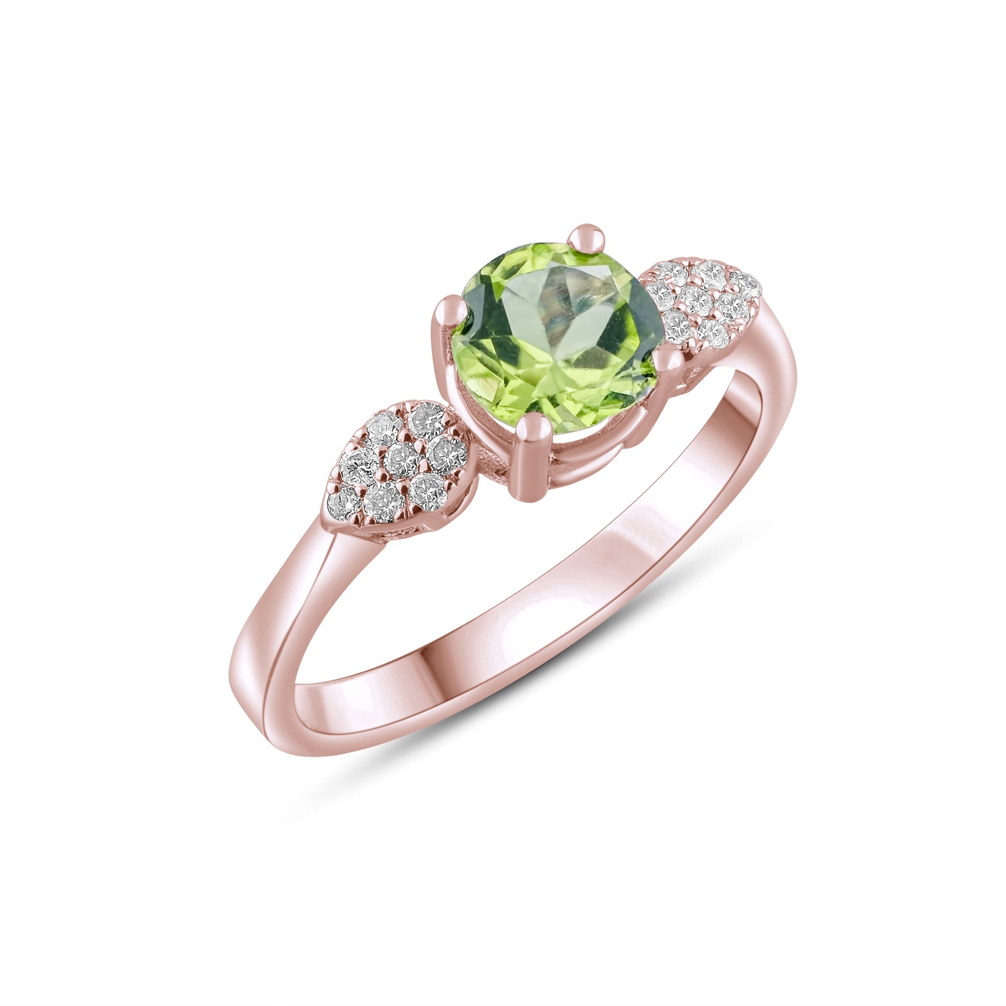 0.86 Carat Natural Diamond and Peridot Ring – Fine Jewelry Design - Gold Stone Diamond
